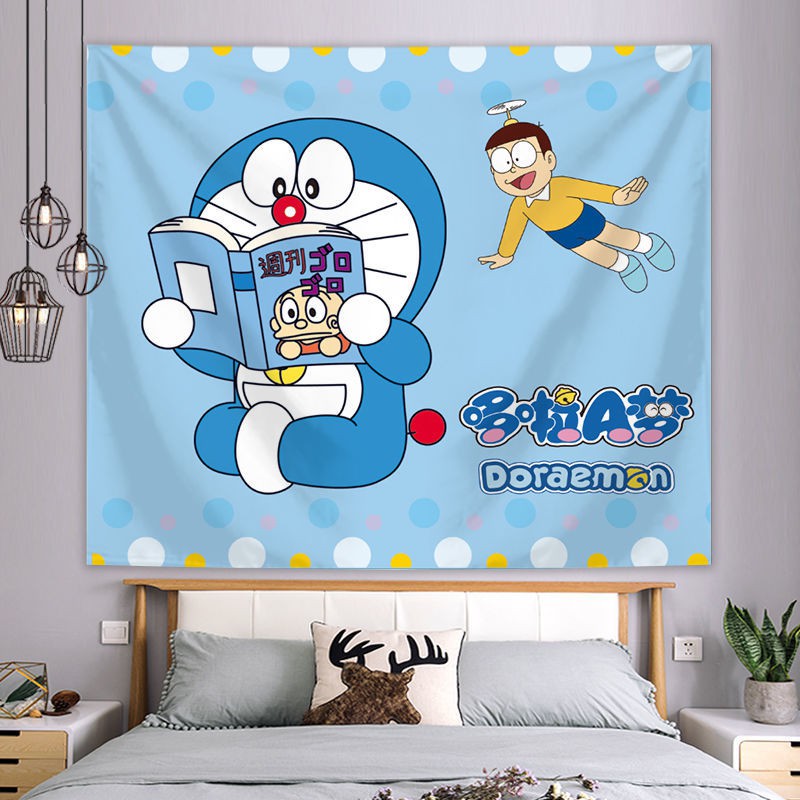 Tấm thảm hình Doraemon treo tường trang trí phòng ngủ phòng khách
