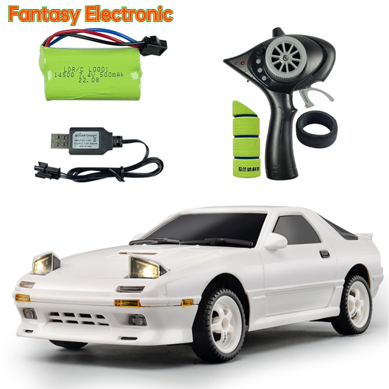 LDRC LD1802 RX7 1/18 RC Drift Car 2.4G 2WD RC Car With LED Lights 10km/h Rechargeable Drift Racing Car For Boys Girls Gifts ราคา 1,430 บาท*ส่งฟรี