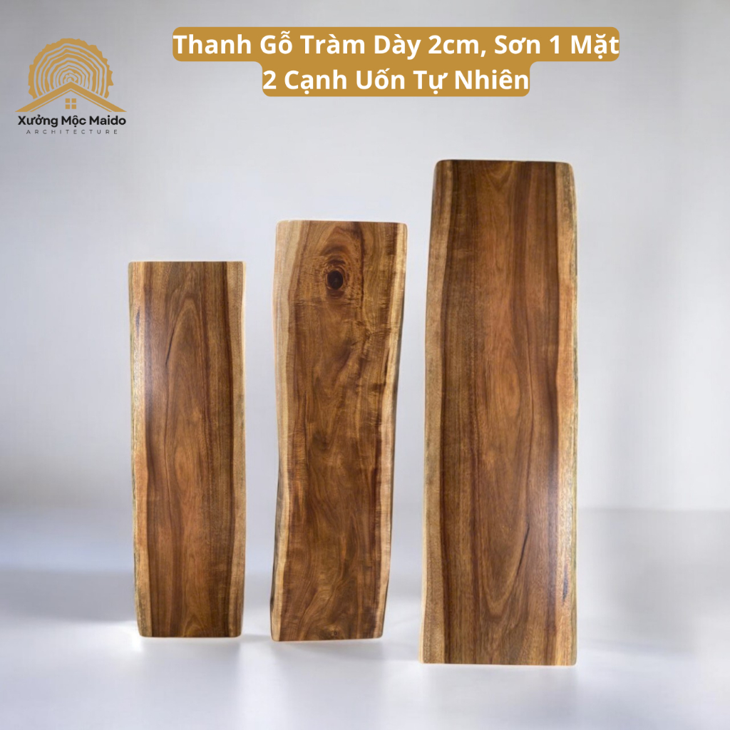 Thanh đợt gỗ tự nhiên nguyên tấm Xưởng Mộc Maido đã sơn Pu 1 mặt, làm biển hiệu, đóng đồ trang trí