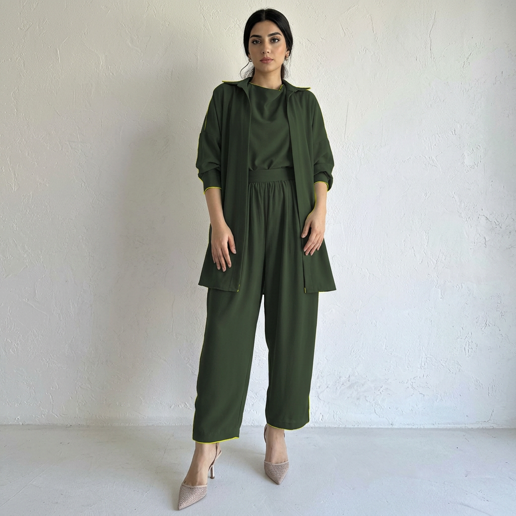 Dealistaan Stitched Stylish Western Wear Jumpsuit 3Pc Dress For Women