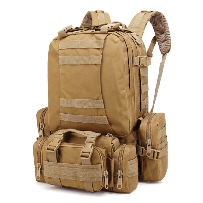 Custom 600D Outdoor 3-Day Assault Detachable 50L 60L Rucksack Tactical Backpack With Detachable Pockets Pouches Backpack
