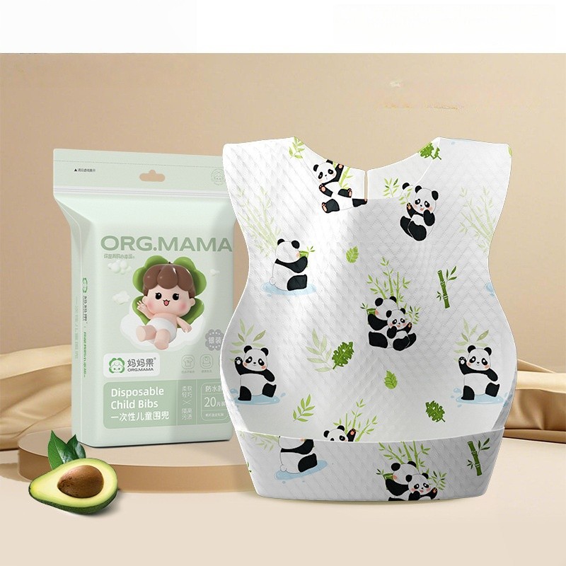 CuddleCove 20PCS Disposable Baby Bibs Individual Packing Travel Waterproof Bib Lapik Makan 一次性围兜