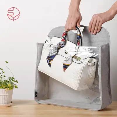 SHIMOYAMA Transparent Handbag Organizer Household Wardrobe Receiving bag Wardrobe Dust-Proof Cloth Hanging Purse Storage Bag
