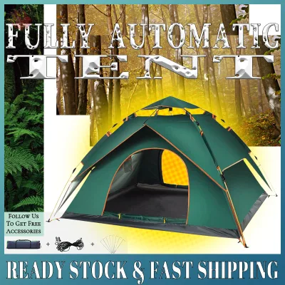[SG Ready Stock] Tent Fully Automatic Portable Camping Beach Hiking Family Outdoor Waterproof Anti UV 3-4 Persons