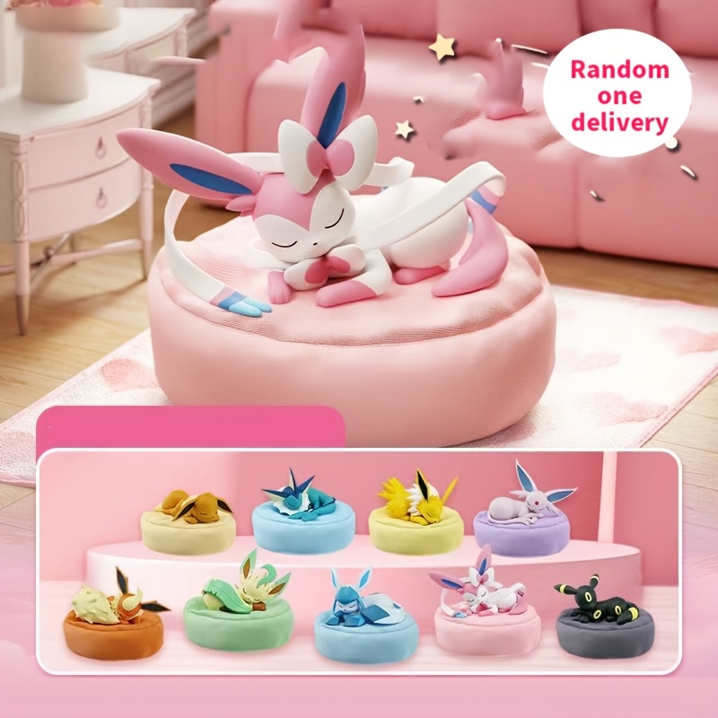 MINISO Official Langbowang × Pokémon Eeveelutions Sleeping Pose Series Blind Box – Cute PVC Figurine Set, Eevee & 8 Evolutions, Desktop Display & Collection ราคา 390 บาท*ส่งฟรี