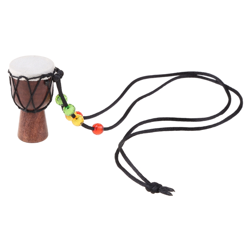 Mini Djembe Percussion African Hand Drum Pendant for Bongo Gift Classic Gift for Children Kids Learning Instrument Gift