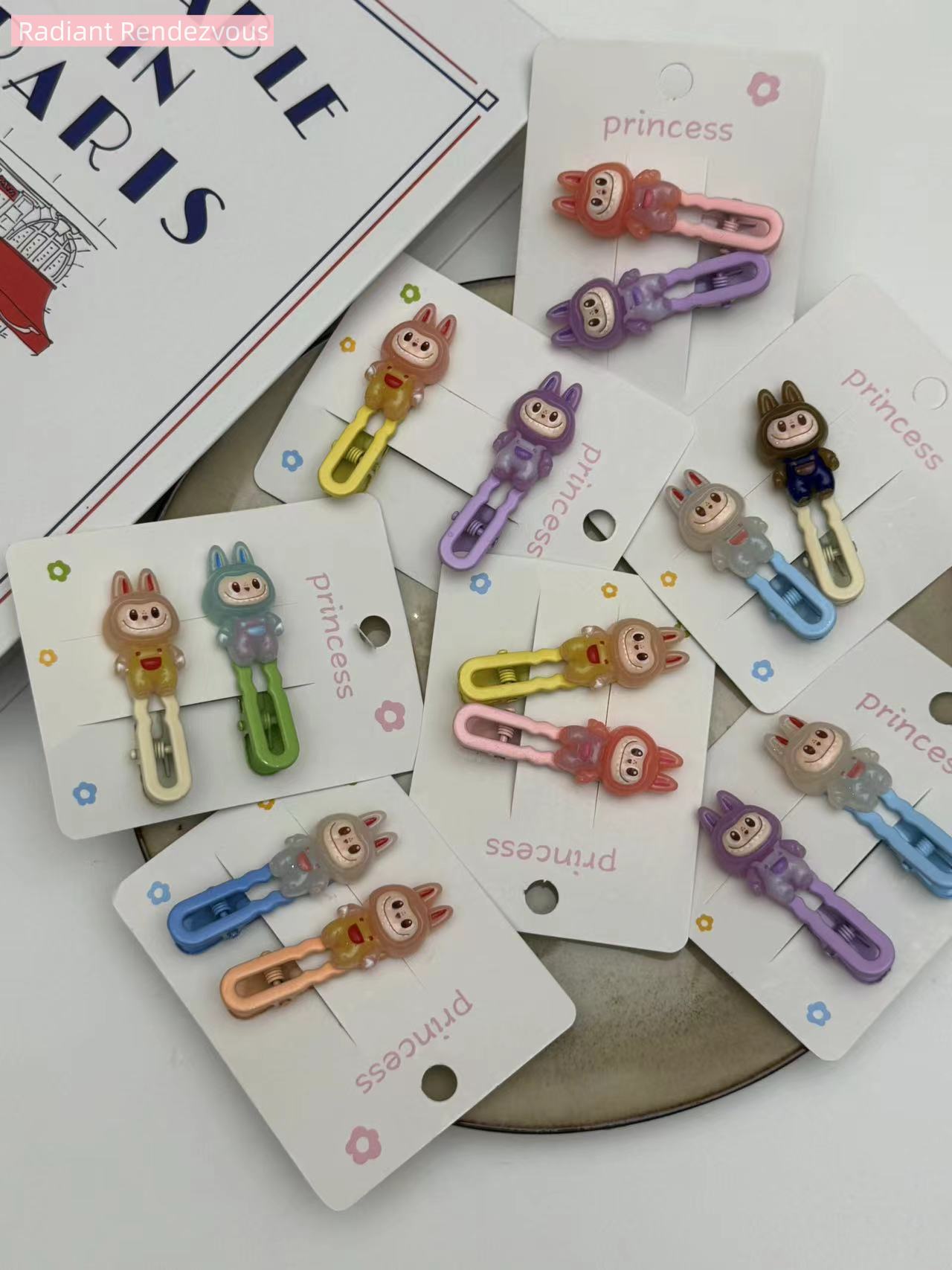 Captivating Curiosities New Labubu hairpin, sweet children's cartoon hairpin, cute duckbill headdress, bangs side clip, colorful hair accessories ราคา  21 บาท*ส่งฟรี