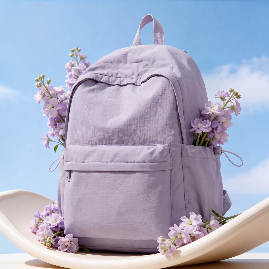 Balo đi học thời trang nữ phong cách basic màu trơn vải nylon cao cấp chống nước đựng laptop S461