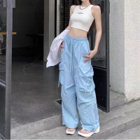 GDTIMA Printed Graffiti Cargo Pants For Women High Waist Loose Wide Leg Trousers