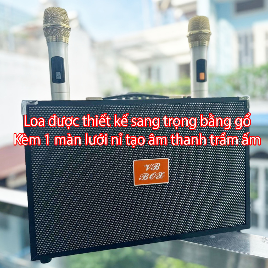 TẶNG KÈM 2 MIC Loa Kéo Xách Tay Hàng Siêu Trầm - Loa Karaoke VB BOX 668 Công Suất Lớn Bass Loa 20Cm Âm Bass Chắc Treble Sáng Có Reverb Chống Rè Kết Nối Bluetooth 5.0 USB Thẻ Nhớ Pin Khủng Chống Hú Hút Tiếng Hát Cực Hay BH 12T