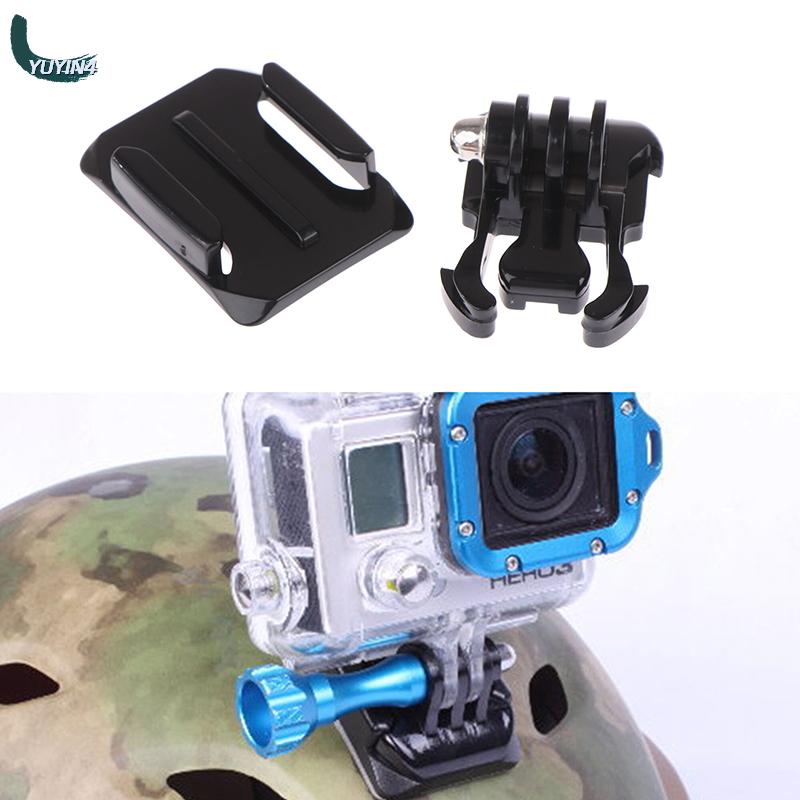 YUYIN4 2 Bộ nhanh chóng phát hành khóa đường cong bề mặt cơ sở gắn kết dính sticker cho 6 5 4 3 + 3 hành động máy ảnh Mũ bảo hiểm Kit Phụ kiện
