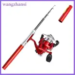 wangzhansi Cần câu bỏ túi siêu ngắn cần câu cá đầu thép cần câu nhỏ siêu nhỏ Cần Câu trống 1.1m câu cá trên băng