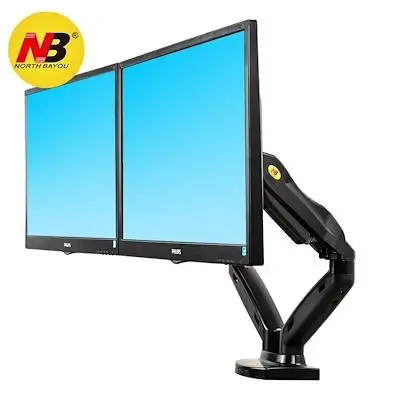NB F160 Dual Monitor VESA Desk Mount Arm Stand 2 Computer LCD LED Screens w Clamp by North Bayou