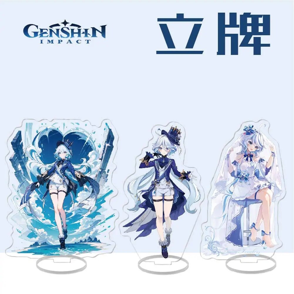 Anime genshin tác động Acrylic đứng Mô hình nhân vật furina focalors PVC giá để bàn mô hình đồ chơi