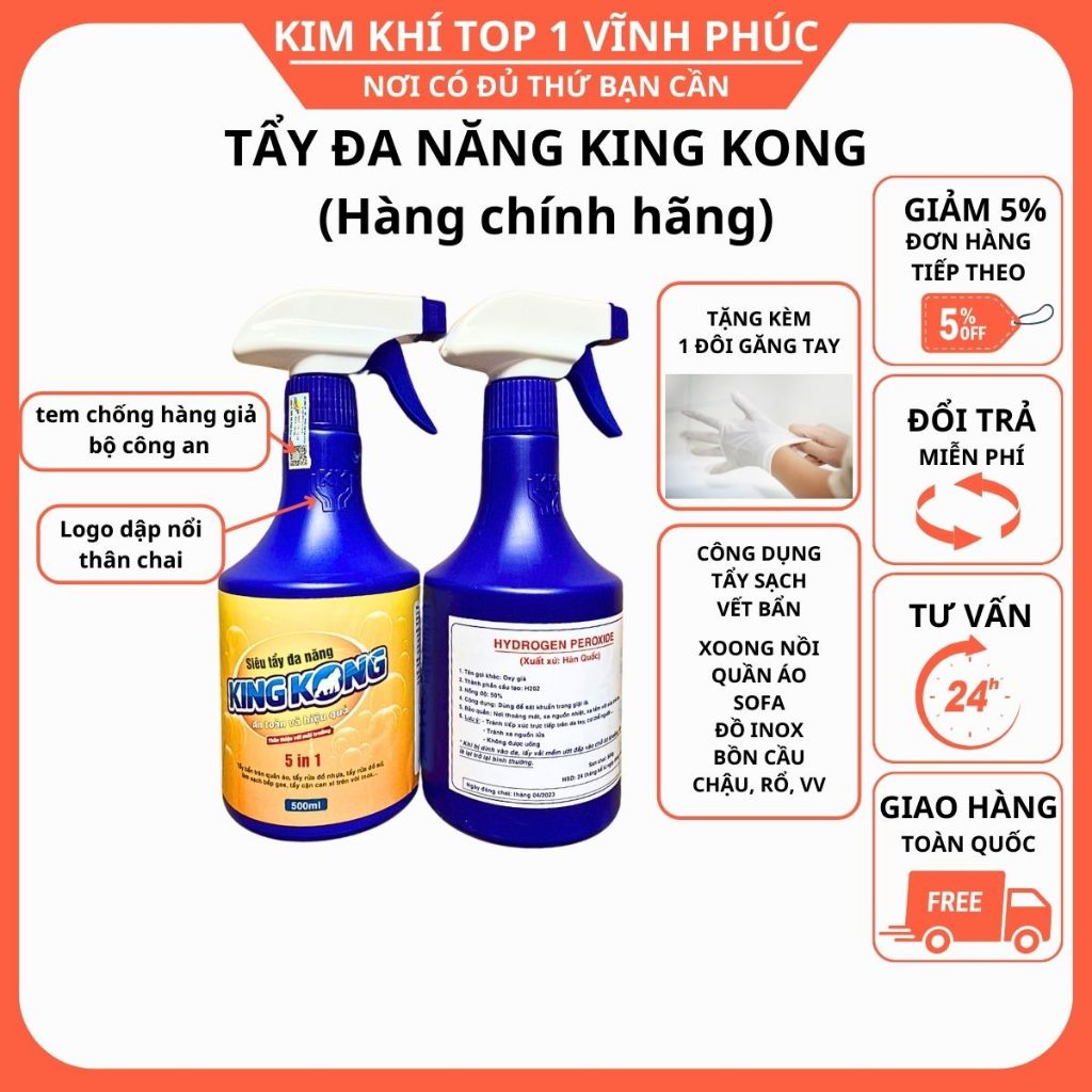 Chai làm sạch đa năng kingkong king kong 5in1 chính hãng