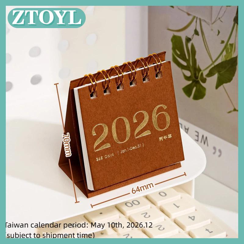 ZTOYL 2026 Mini Bàn Nhỏ Lịch để bàn trang trí lịch cuốn sách sáng tạo đơn giản kế hoạch Máy tính để bàn văn phòng văn phòng phẩm quà tặng năm mới