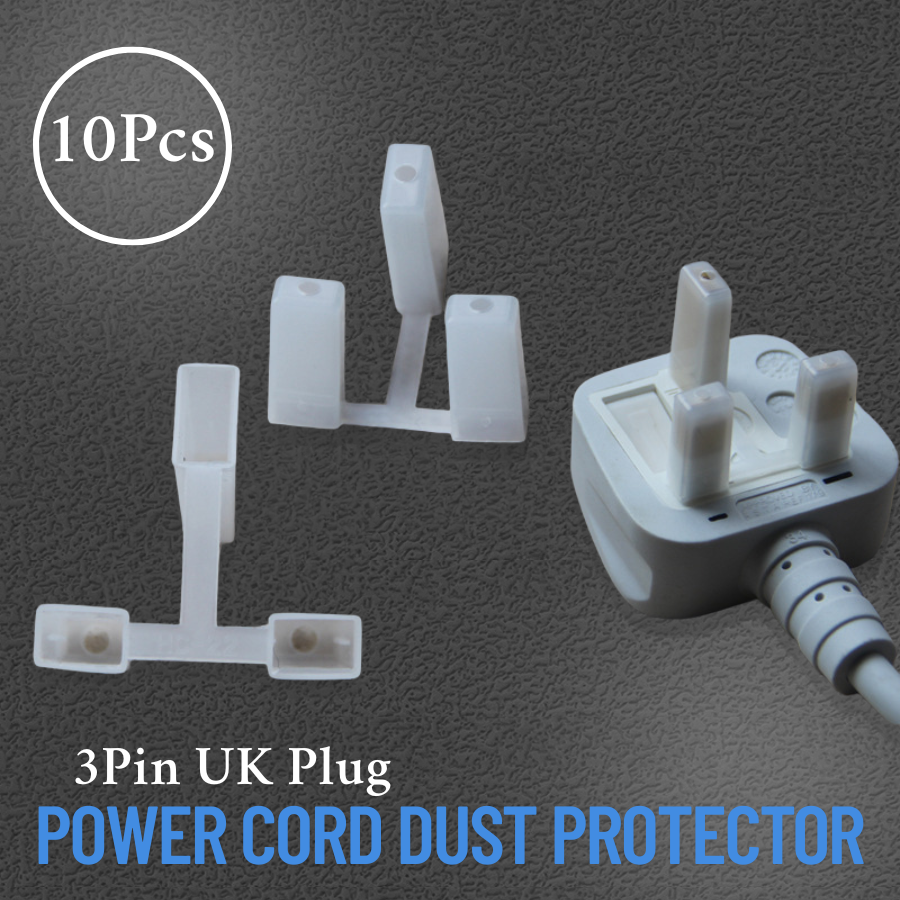 10Pcs Anti-Dust Cap Protector Protective PE Male Cover for BS1363 UK British Standard 3 Pin Power Cord Dust Stopper Plug
