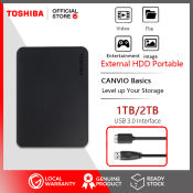 Toshiba Canvio Basics Portable External Hard Drive, 1TB/2TB, USB