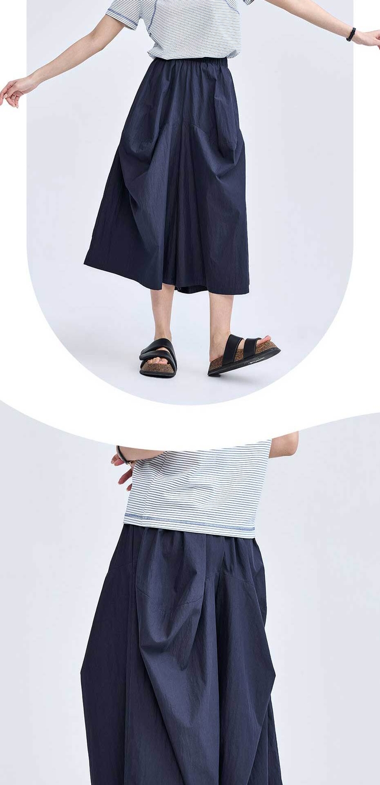 Giordano Women Elastic waist bud crop pants Free Shipping 18424604