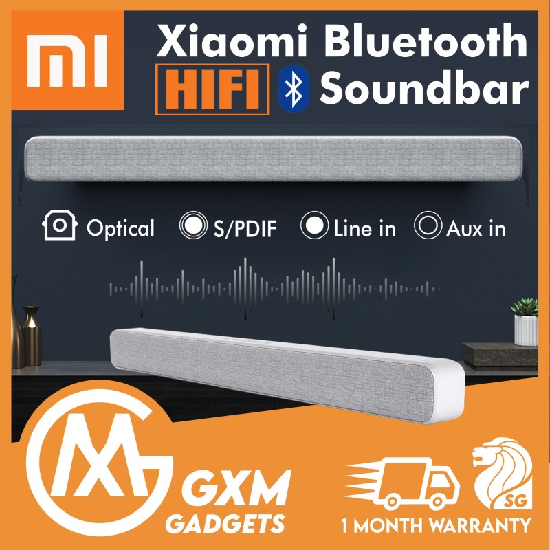 Xiaomi TV Soundbar Wireless Bluetooth Speaker Portable TV Sound bar Support Optical SPDIF AUX Computer Desktop Wall Mount Speakers-Silver Singapore