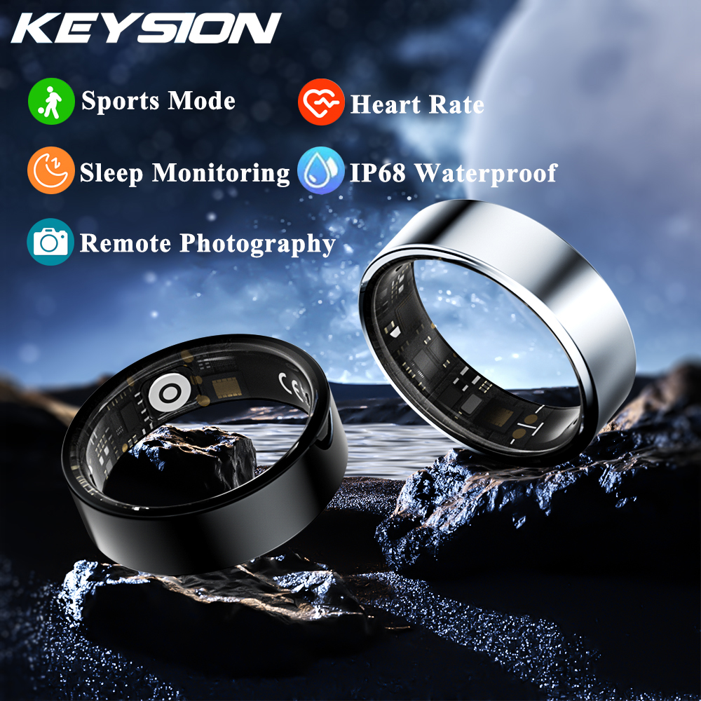 KEYSION New Smart Ring Men Women IP68 Waterproof Heart Rate Monitor Sleep Monitoring Fitness Tracker Sport Modes for IOS Android ราคา 499 บาท*ส่งฟรี
