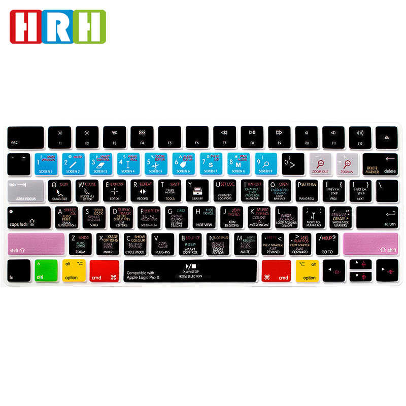 HRH FL Studio Fruity Loops Functional Shortcut Hotkey Silicone Keyboard  Cover Skin for Macbook Air Pro Retina 13 15 17 EU/US