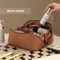 NEVIS Organ Pillow Cosmetic Bag Ladies Cream Leather Make up Bag Large Capacity Travel Organizer Bag Toile