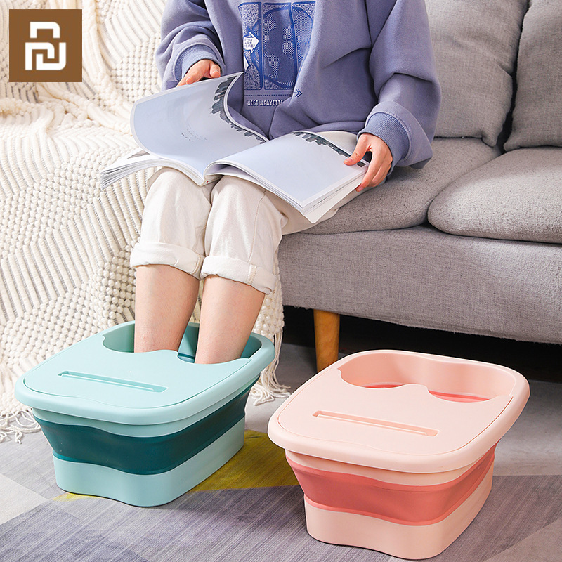 YouPin Gấp massage chân tắm xô hộ gia đình chân tắm Bồn tắm nhựa chăm sóc sức khỏe với nắp cách nhiệt massage chân tắm người lớn chân tắm xô