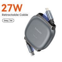 Toocki Cáp dữ liệu có thể thu vào 27W /100W sạc nhanh Đầu Kép Cho iPhone iPad macbook Máy Tính Xách Tay sạc xe hơi Điện Thoại Di Động Máy Tính Bảng