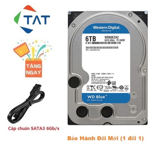 Bảng giá Ổ Cứng HDD WD Blue 6TB 3.5 inch SATA3 6Gb/s Chính Hãng - Mới Bảo hành 01 tháng Phong Vũ