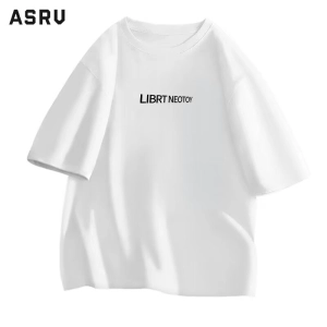 ภาพหน้าปกสินค้าASRV เสื้อยืดผู้ชาย เสื้อผ้าผู้ชาย t shirt for men เสื้อยืดผู้ชาย-เสื้อยืดผ้าฝ้ายสีขาวชุดลำลองแบบครึ่งแขนทรงหลวมขนาดพลัสไซส์ใส่ไปโรงเรียนแบรนด์ทันสมัยใหม่ ซึ่งคุณอาจชอบราคาและรีวิวของสินค้านี้