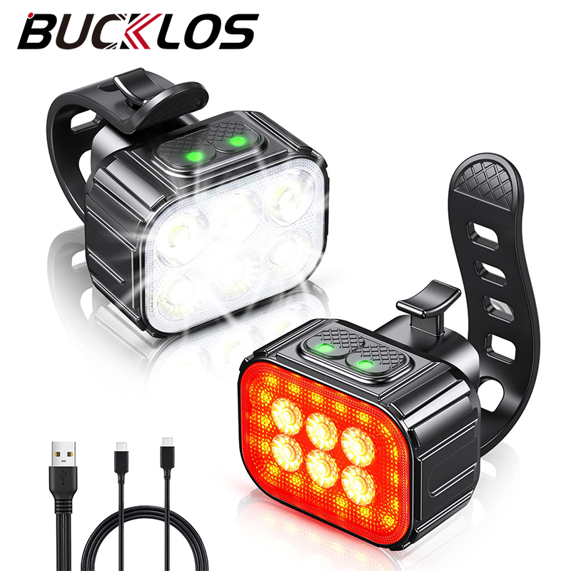 Rechargeable MTB Bike Light Set - USB Headlight & Taillight