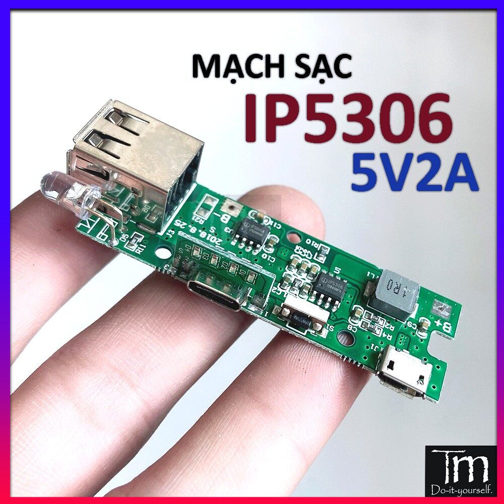 Mạch sạc dự phòng 5v2a 2 cổng mới