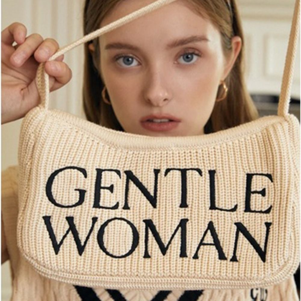 Gentlewoman vai với vải túi khóa kéo giản dị in chữ Thái Thái Lan Cô Gái DệT Kim Túi