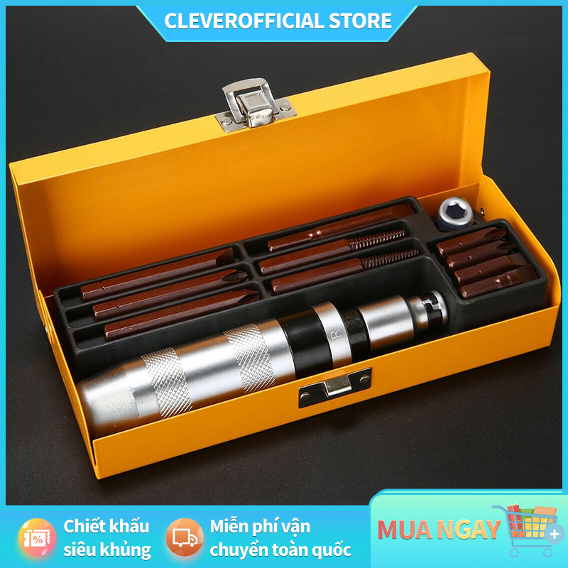 ⚡Miễn Phí Vận Chuyển⚡Bộ tô vít đóng đảo chiều cao cấp 12 chi tiết thép S2 siêu cứng, có mũi vít nhổ ốc gãy, vặn ốc vít hư toét