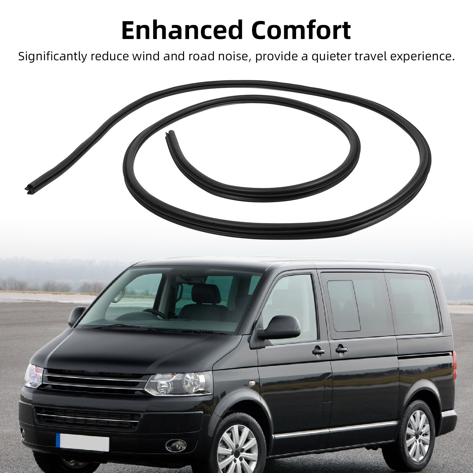 Front Door Weather Stripping Seal 7E0837912B Front Door Seal Strip Trim Wind Proof for T5 T6 2003 To 2017 ราคา 3,425 บาท*ส่งฟรี