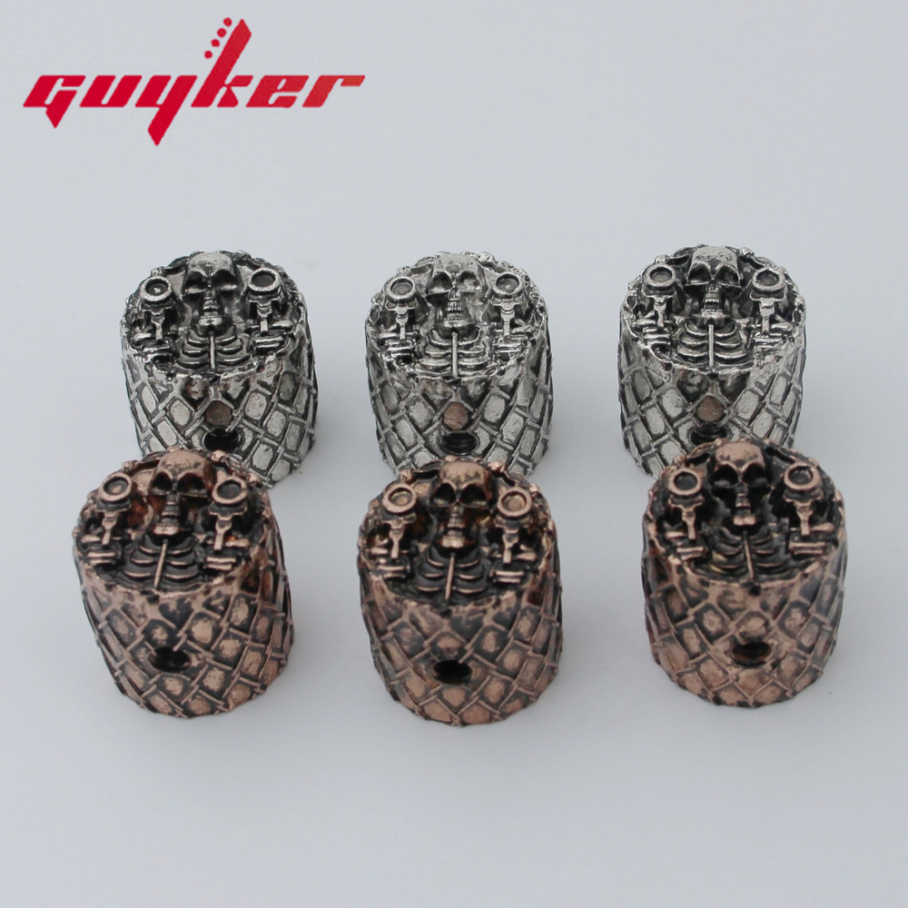 【support】 GUYKER Electric Guitar Bass Knobs Skull Surface Retro Style Two Color Option