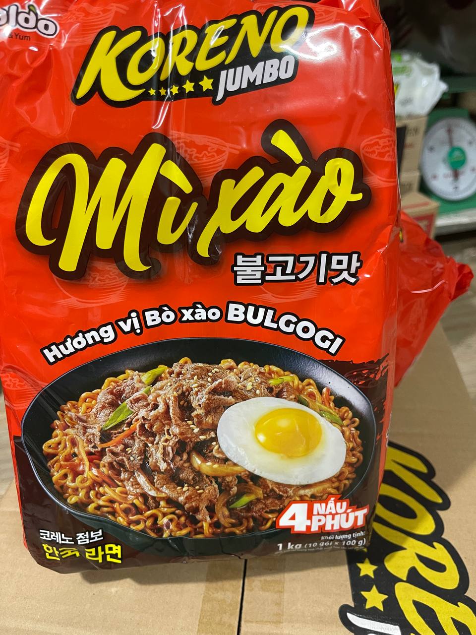 Mì Hàn Quốc xào Koreno Jumbo Bulgogi - Sự pha trộn hài hòa của mỳ và thịt bò