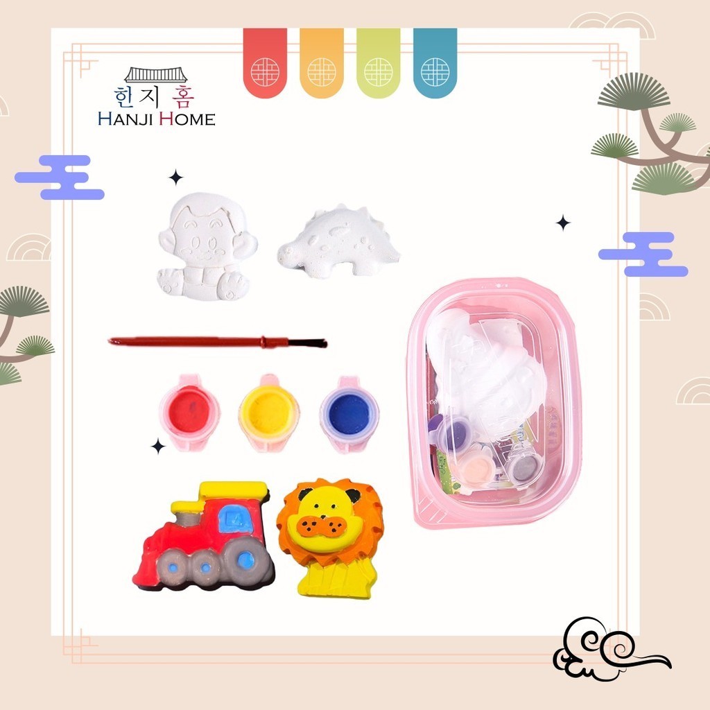 Hanji Household Children DIY Handmade Creative Cute Cartoon Self Coloring Plaster Doll DIY Buatan Tangan Kreatif Kartun Comel Mewarna Sendiri 可爱卡通自涂色石膏娃娃