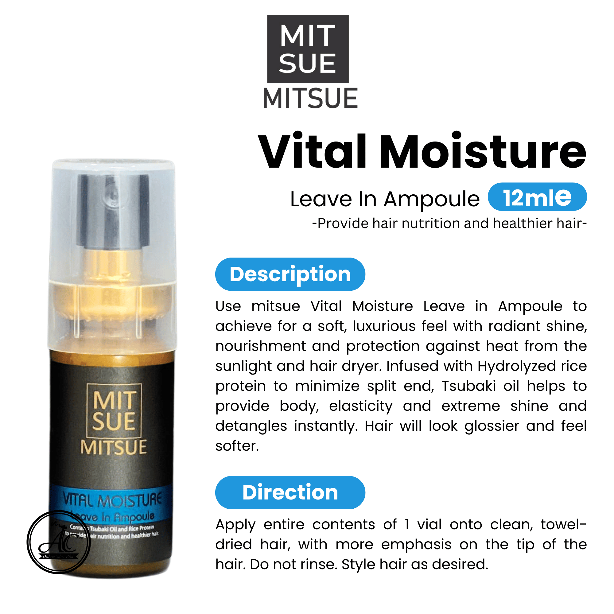 Mitsue Professional Hair & Scalp Ampoule Aquasis Moisture