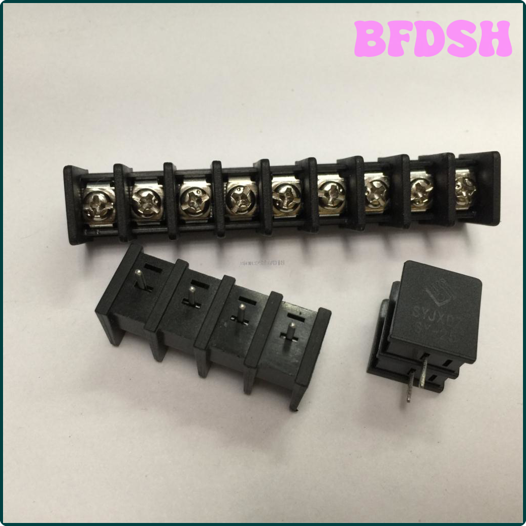 BFDSH 20PCS 7.62MM PITCH BARRIER TERMINAL BLOCKS CONNECTOR 2/3/4/5/6/7-30PIN KF25C STRAIGHT PIN BLACK RoHS ERJAR