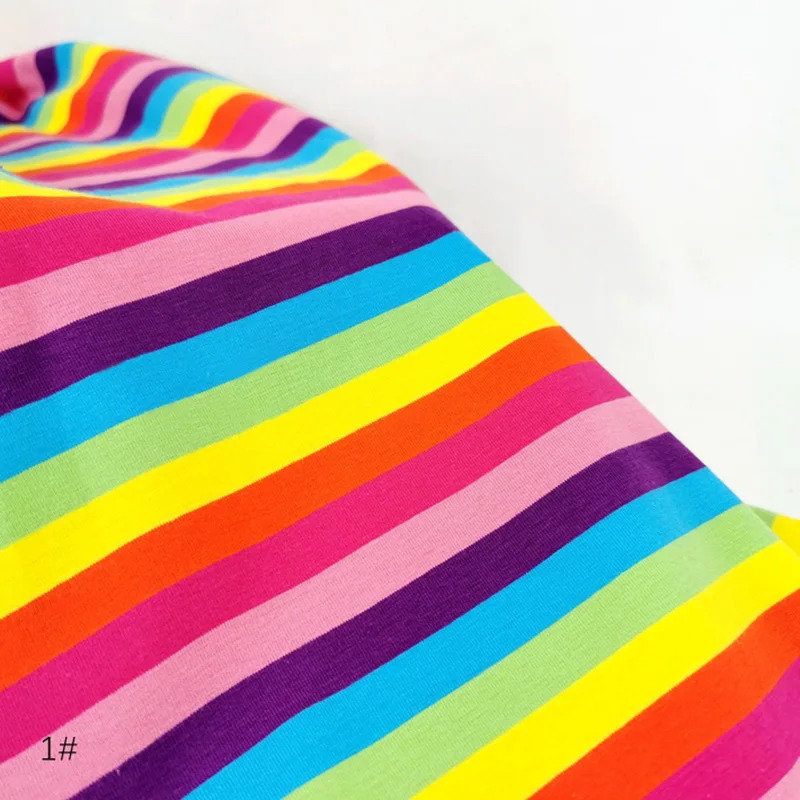 100*170cm Rainbow Stripes Fabric Colorful Cotton Fabric For Sewing Patchwork T-shirt Parent-child Clothing Baby Clothe Material