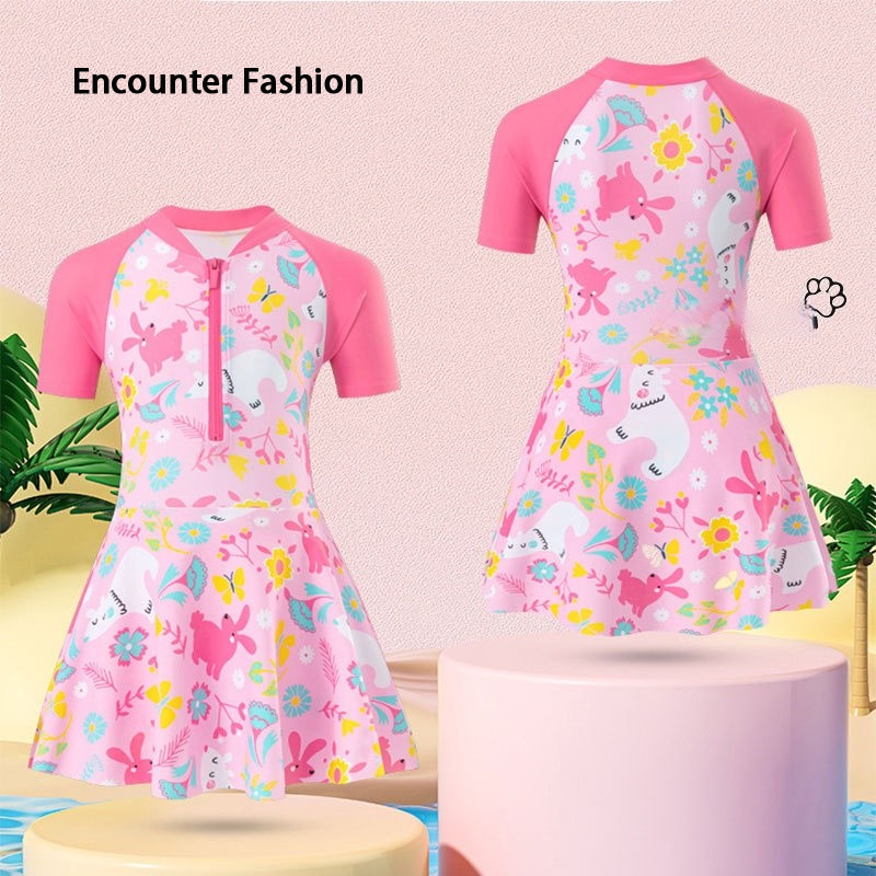 VOCKOO Single piece sun protection and quick drying princess style swimsuit, suitable for girls ราคา 286 บาท*ส่งฟรี
