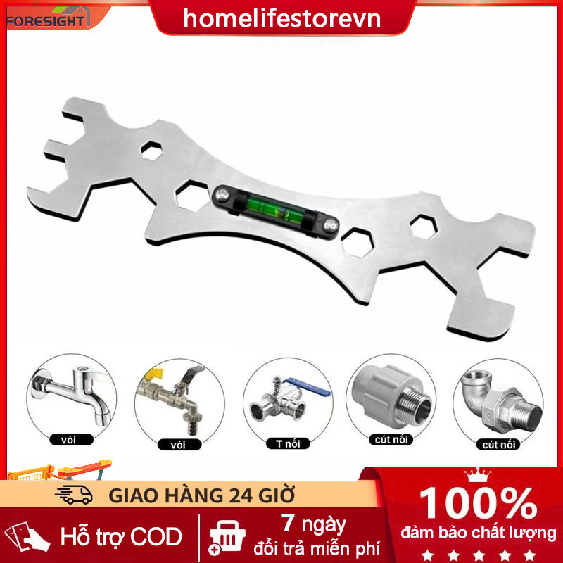Cờ lê phòng tắm đa năng kèm vòi nước và dụng cụ lắp đặt ống nước kèm thước kẻ đa năng HOME