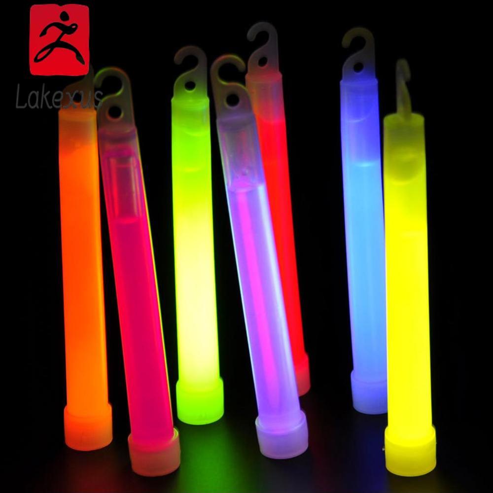 Lakexus 1 thanh huỳnh quang 6 inch có móc cắm trại ngoài trời Que Phát Sáng bầu không khí buổi hòa nhạc