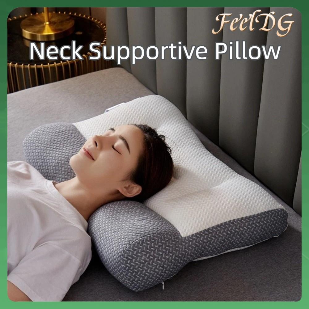 FEELDG Vỏ bông Gối hỗ trợ cổ Sợi nhỏ mềm mại Cảm giác thoải mái Gối bọt nhớt Thư giãn cổ Gối thoải mái Ngủ ngon