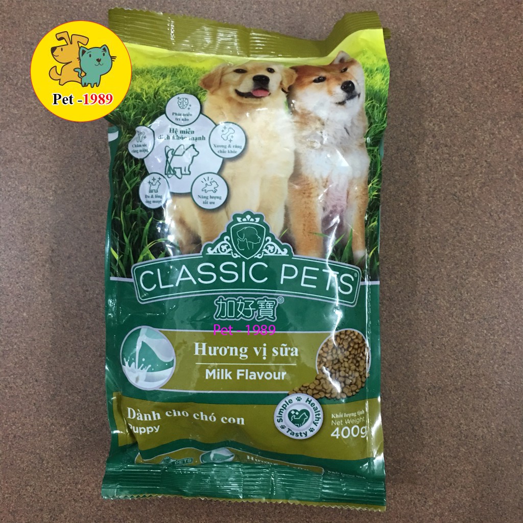 Thức ăn chó con Classic Pets - túi 400g Hương Vị Sữa Pet1989