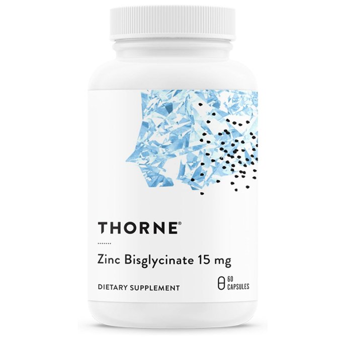Thực phẩm hỗ trợ Kẽm Thorne Zinc Bisglycinate 15mg 60 viên - - Hỗ trợ hoạt động sinh dục của cả nam giới và nữ giới. - Hỗ trợ ngăn ngừa các bệnh về tiền liệt tuyến. - Cải thiện tình trạng da bị mụn.