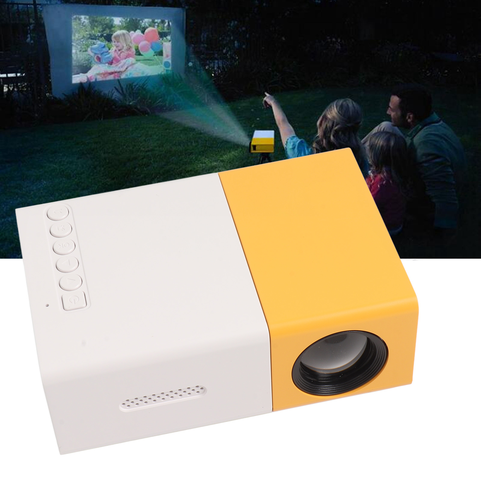 Máy chiếu Mini Máy chiếu bằng điện thoại nguồn đèn LED cho ngoài trời cho nhà ở