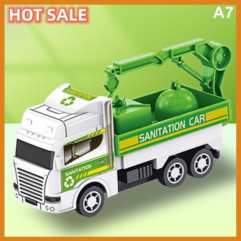 🔥🔥🔥zhonghua1 Đồ chơi trẻ em: Mô hình xe vệ sinh quán tính, xe kéo lùi, xe công binh quân sự, xe cứu hỏa – Đồ chơi bé trai, quà tặng cho trẻ em - 4